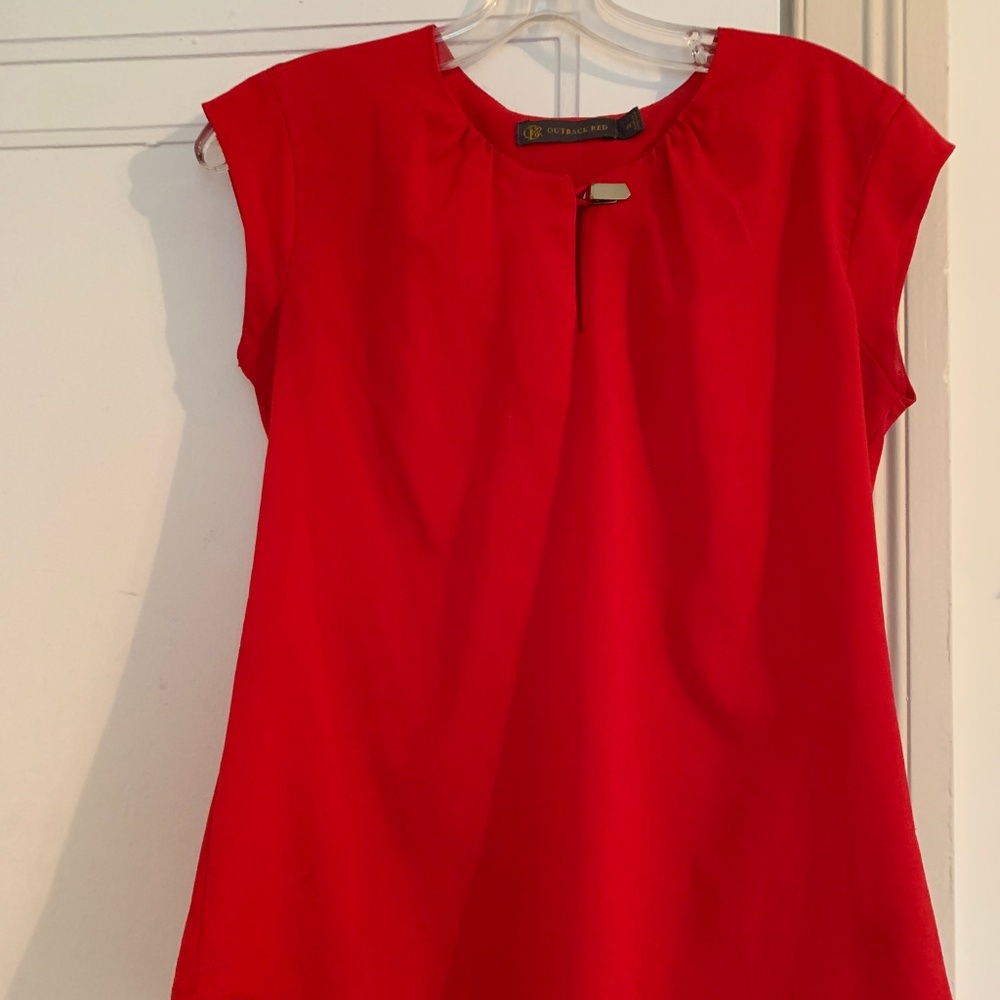 Red Short Sleeve Blouse